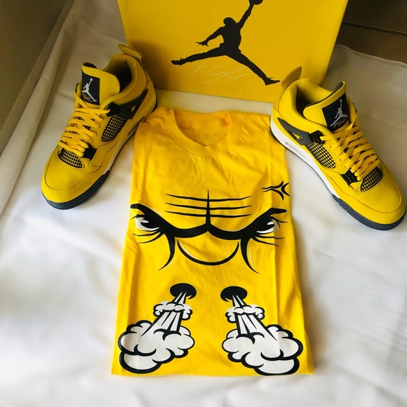 Jordan 4 Lightning size 12 and Shirt size L - Picture 3 of 10